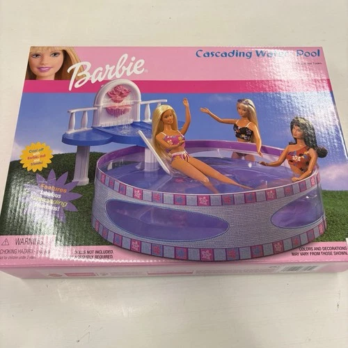 Vintage Mattel Barbie Cascading Water Pool Playset Doll House Furniture NIB 2001