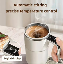 Smart Self Stirring Coffee Mug Rechargeable Magnetic Auto Mixing Cup LED Display
