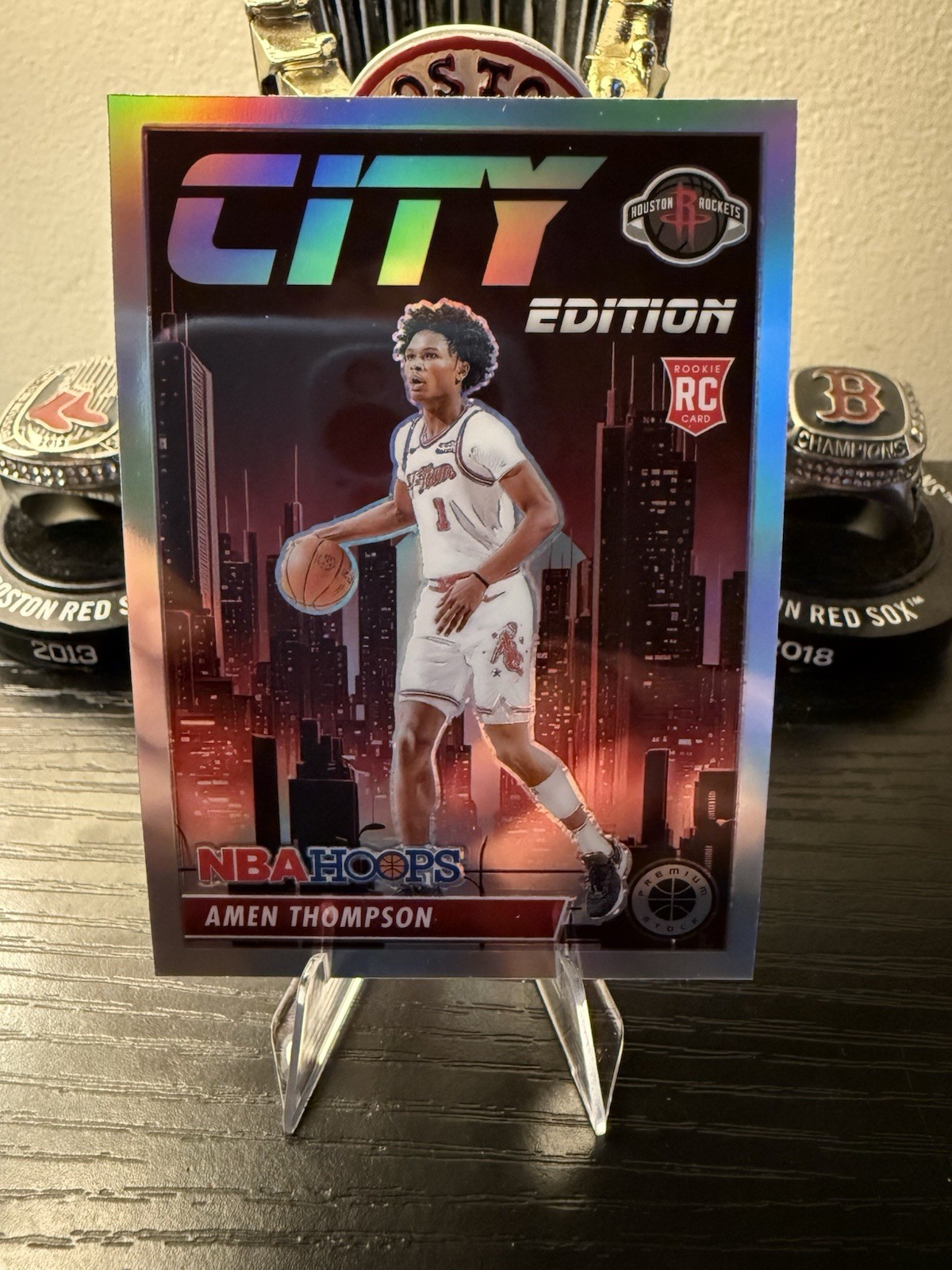 2023-24 Panini Nba Hoops Premium Stock - City Edition Amen Thompson #14 (RC)