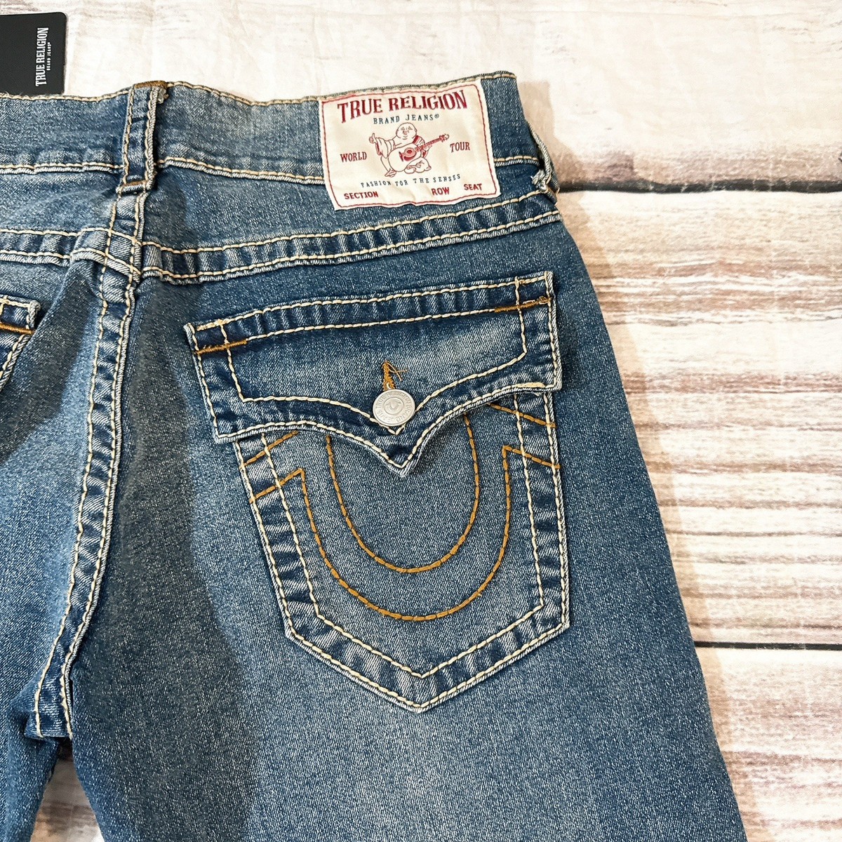 TRUE RELIGION JEANS Geno Big T Flap Slim Medium Cozy Fireside Wash