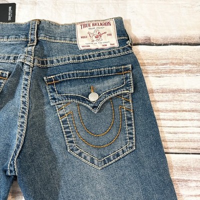 TRUE RELIGION JEANS Geno Big T Flap Slim Medium Cozy Fireside Wash