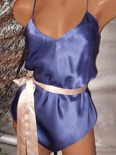 Vtg 80  s Victorias Secret 100 Silk Pink Set S Teddy  One Size Robe Gold Label
