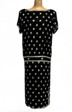 Judith Ann Creations x Neiman Marcus Vintage Silk Beaded Dress Size Large