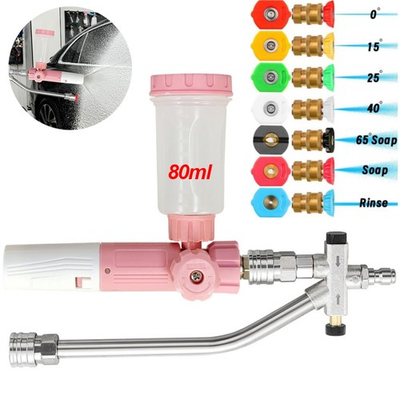#ad Pressure Washer Foam Cannon Dual Connector Accessory 1 4quot; QC 7 Nozzle Tips Kits $26.99