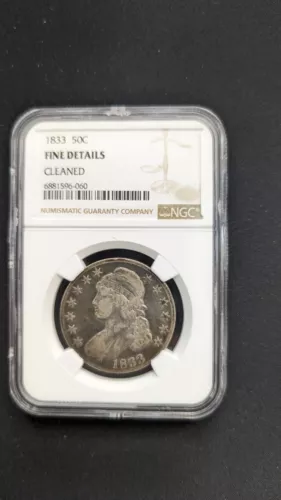1833 Capped Bust Half Dollar 50c Coin - NGC Fine Details