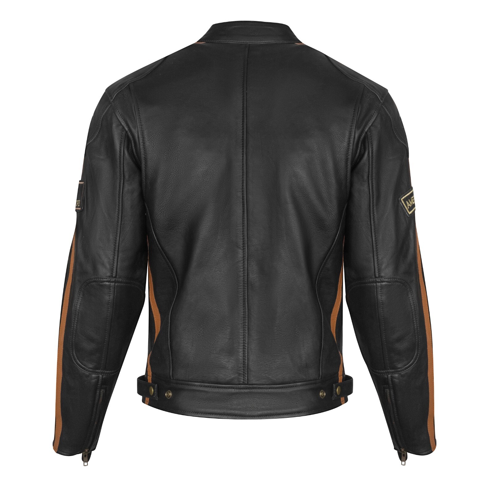 Nuova Giacca In Pelle Da Moto Vintage Cafe Racer Biker Nera Distressed Per Uomo