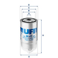 Ufi 24.H2O.05 Kraftstofffilter FüR Fiat Peugeot CitroËN
