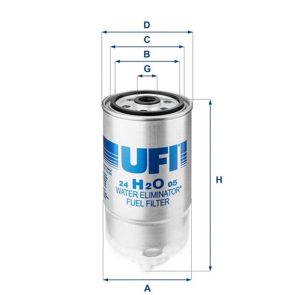 Ufi 24.H2O.05 Kraftstofffilter FüR Fiat Peugeot CitroËN-image