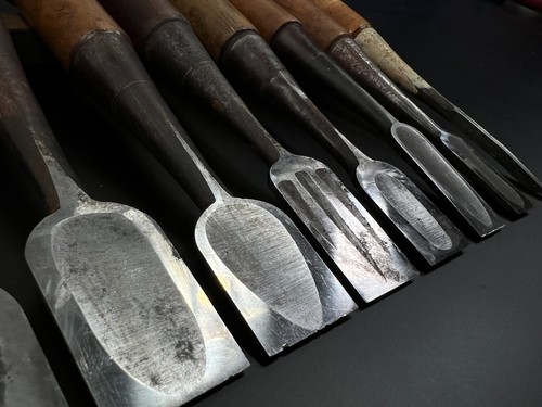 Vintage Japanese Chisel 9set Nomi /Hand Plane Saw Iron Hammer Hand Tool/d67 - Picture 9 of 24