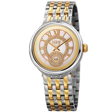 Women's Burgi BUR164TTG Swarovski Crystal Mother of Pearl Date Bracelet Watch