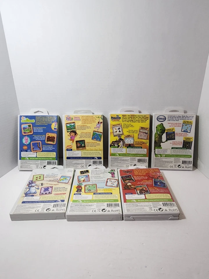 7X LEAPSTER LEARNING GAMES FINDING Toy Story, Dora, Outwit, Cars W/ CASES! - Image 4 of 4