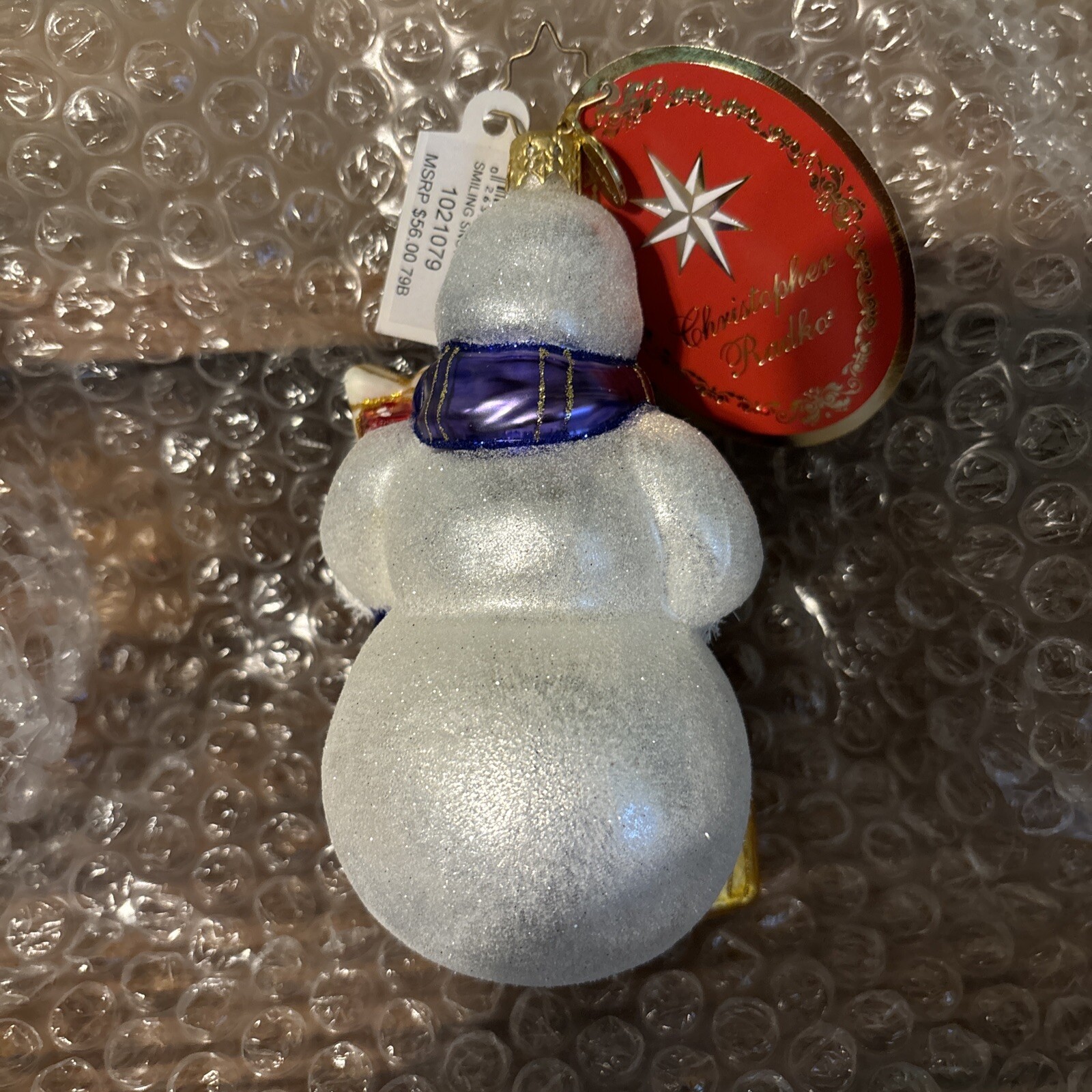 Christopher Radko *NEW* SMILING SNOW FRIEND Christmas Ornament 1021079