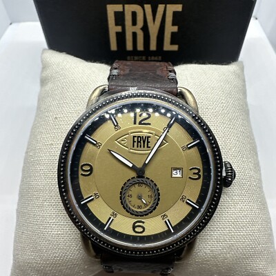 Frye Weston Date 47mm Steel Cream Dial Quartz Men Watch 245687CST