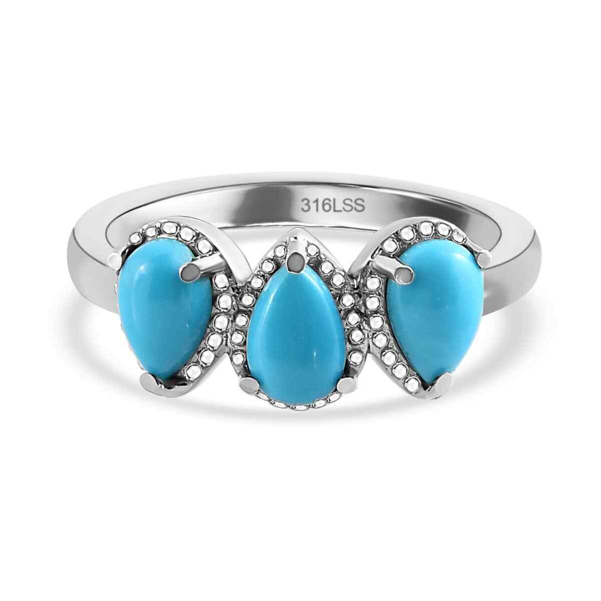 1.25ctw Arizona Sleeping Beauty Turquoise Band Ring Stainless