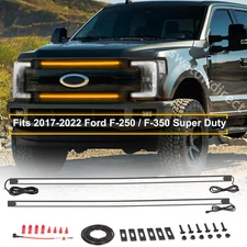 2x For 2017-2022 Ford Super Duty F250 F350 LED Grill Accent Lights Bar DRL 3000k