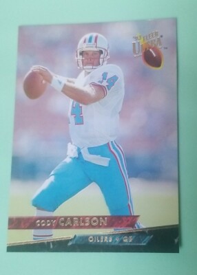 1993 Ultra Football Card #159 Cody Carlson - Houston Oilers 