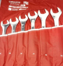 JRSDRIVE Jumbo Combination Wrench Set, 6 piece, 34-50 Metric, CRV, Mirror Finish
