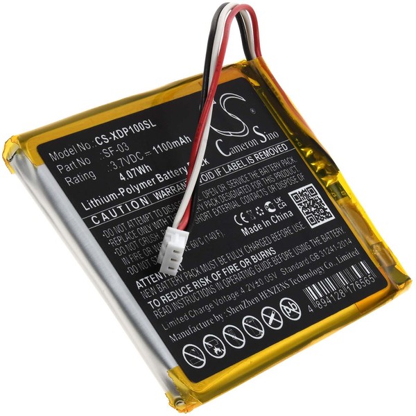 Akku FüR Dab, Dab+ Digital Taschenradio Sony XDR-P1DBP 3,7V 1100Mah/4Wh Li-Polym-image