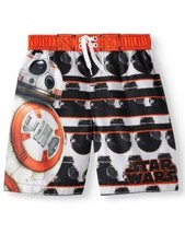 DISNEY STAR WARS Little Boys 4 Swim Trunks with BB-8 NWT