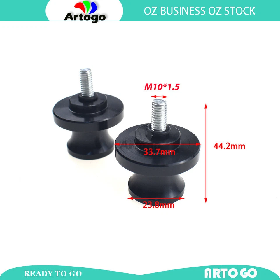 Carretes deslizantes basculantes negros M10 de 10 mm para Kawasaki ZX600 Ninja ZX-6R 2007-2008 Foto 3 de 4