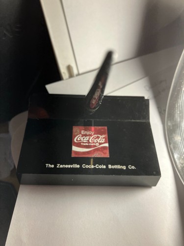 VINTAGE SHEAFFER COCA-COLA PEN DESK SET ZANESVILLE,OHIO