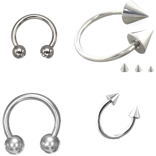 Piercing de labios con barra circular perforación de nariz tabique hélice de Madonna