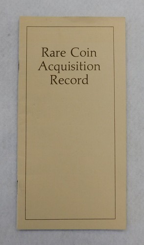 Bowers & Ruddy  Galleries Rare Coin Acquisition 7 Page Record Book Folder