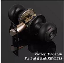 Brushed black privacy keyless door knob with lock bedroom and bathroom interior