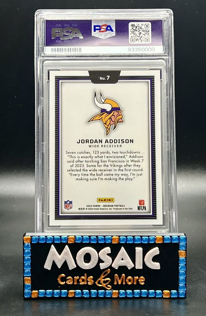 2023 Panini Obsidian Black Color Blast #7 Jordan Addison PSA 2023 Panini Obsidian Black Color Blast #7 Jordan Addison PSA