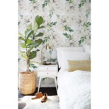 Freesia Home decor Flowers traditional mural Leaves Non-Woven Wallpaper roll