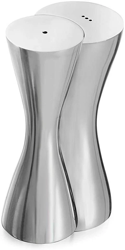 Juego de saleros y pimenteros Nambe Hug, aleación de metal, 6" x 2,5" - plateado Foto 4 de 4