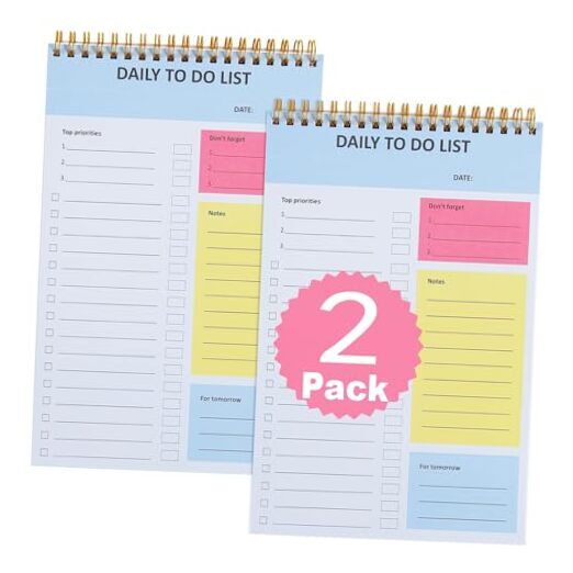 Daily Planner Notepads for Work Meetings & To-Do Lists