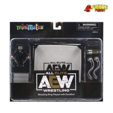 AEW All Elite Wrestling Minimates Deluxe Wrestling Ring Playset with Excalibur