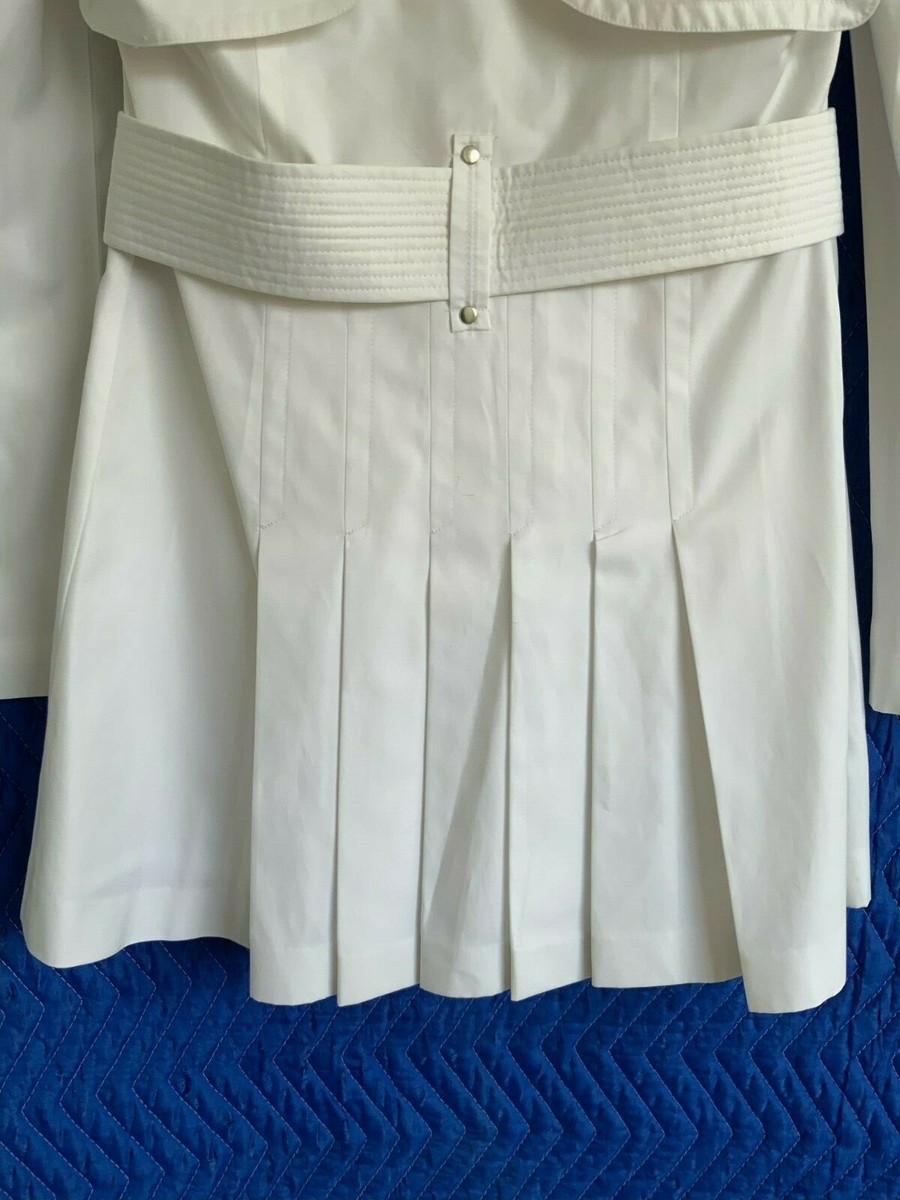 MISS SIXTY ホワイトジャケット medium Women Miss Sixty M60 White Long Jacket with 6 Buttons Belted