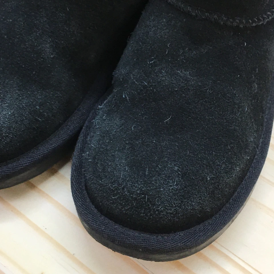 Koolaburra на UGG ботинки детей 12 мини зимние квартиры 1116770 черная замша молнии - Изображение 4 из 4