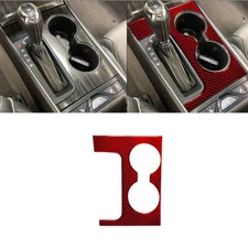 For Chevy Impala 2014-2020 Red Carbon Fiber Water Cup Holder Panel Trim Decor 1*