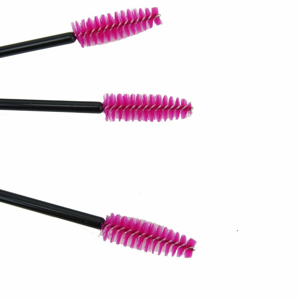 Disposable Hot Pink Mascara Eyelash Wands Applicator Brushes Makeup Extension eBay
