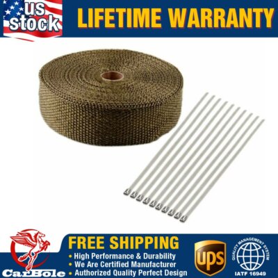 Exhaust Turbo Manifold High Temperature Header w/10pcs 2''x 50' Stainless Tie Kit