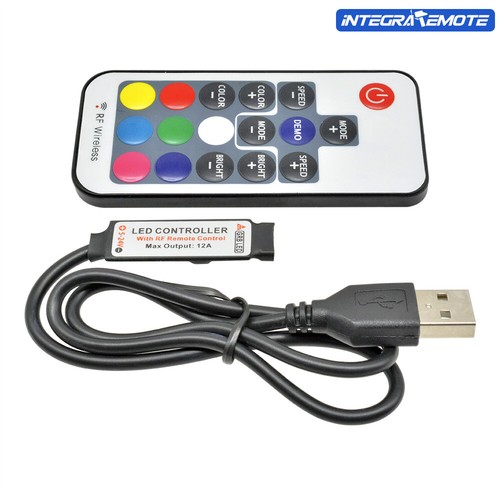 Controlador remoto USB tira de LED IR RF 24/17/3 llave para lámpara DC5V RGB 3528 5050 - Imagen 3 de 15