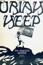URIAH HEEP 1972 POSTER originale POSTER PUBBLICITARIO COMPLEANNO DEL MAGO dischi bronzo