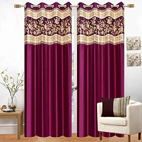 Cortina De Puerta Color Vino Tamaño 4 X 7 Pies Material Poliéster