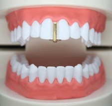 Thin Gap Grillz Hiphop 14k Gold Plated Teeth Upper Top Or Lower Grill Mold Kit