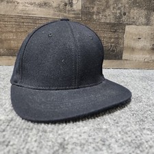One fit Baseball Hat Cap Fitted Flexfit Ballcap Blank JV Youth Black Flat Brim