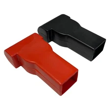 Black and Red Straight Battery Cable Terminal Protection Boots - 4 & 6 Gauge