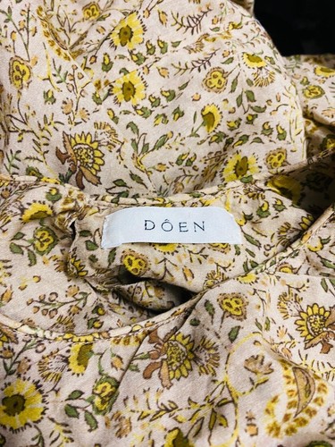 Doen Damen Oleander Jaipur Senf Blumen Print Langarm Langes Maxikleid S - Bild 17 von 17