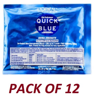 Loreal Quick Blue Powder Bleach Packets 1 oz - Pack of 12
