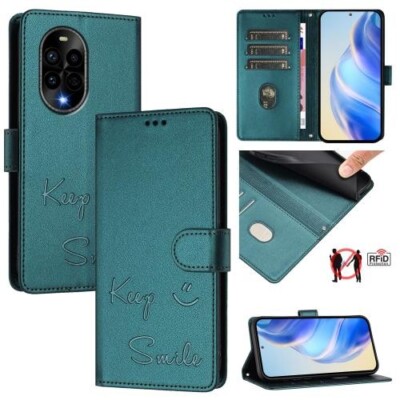 For Huawei Nova 13 Pro Smile Embossing RFID Leather Phone Case Cover Shell