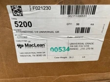 (CASE OF 50) MACLEAN POWER SYSTEMS 5200 Eye Type Strandvise 1/4 Universal Grade