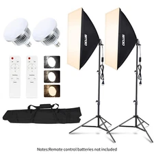 85W 2Pack Softbox Lighting Kit Photo Studio LED Continous Tripod Stand Dimmable