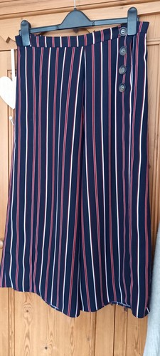 Blue \u0026 Red Striped Culottes By George 